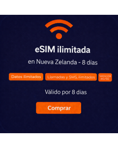 eSIM ilimitada en Nueva Zelanda - 8 días
