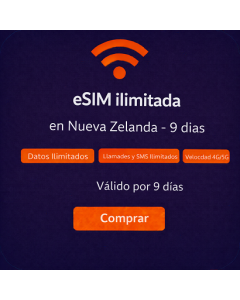 eSIM ilimitada en Nueva Zelanda - 9 días