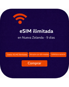 eSIM ilimitada en Nueva Zelanda - 9 días