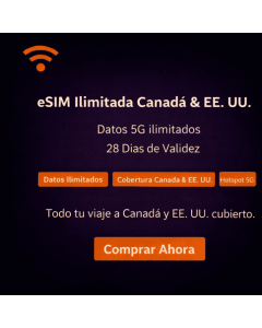 eSIM ilimitada para Canadá durante 28 días