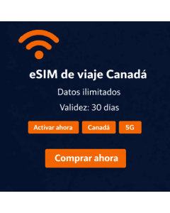 eSIM ilimitada para Canadá durante 30 días