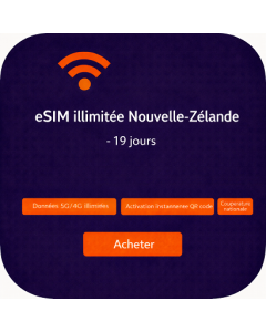 eSIM illimitée Nouvelle-Zélande - 19 jours