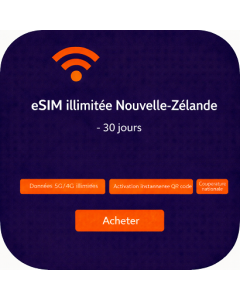 eSIM illimitée Nouvelle-Zélande - 30 jours