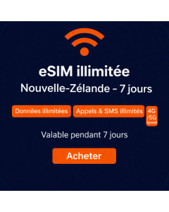 eSIM illimitée Nouvelle-Zélande - 7 jours