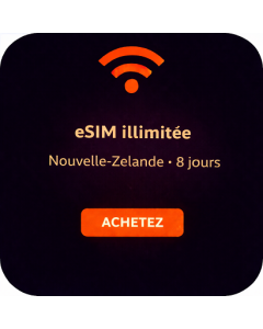 eSIM illimitée Nouvelle-Zélande - 8 jours