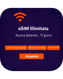eSIM illimitata Nuova Zelanda - 17 giorni