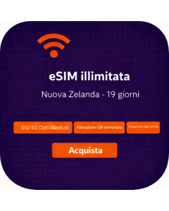 eSIM illimitata Nuova Zelanda - 19 giorni