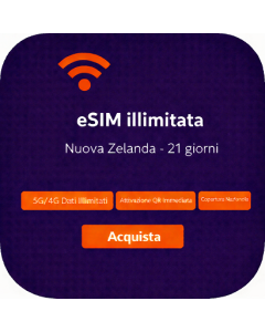 eSIM illimitata Nuova Zelanda - 21 giorni