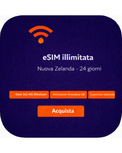 eSIM illimitata Nuova Zelanda - 24 giorni
