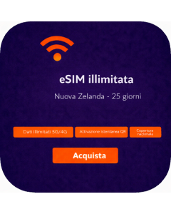 eSIM illimitata Nuova Zelanda - 25 giorni