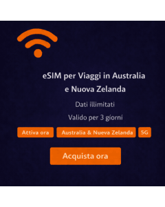 eSIM illimitata per 3 giorni in Nuova Zelanda e Australia
