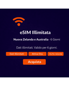 eSIM illimitata per 6 giorni in Nuova Zelanda e Australia
