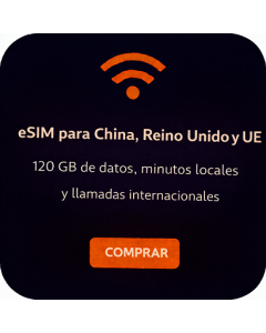 eSIM para China, Reino Unido y UE: 120 GB de datos, minutos locales y llamadas internacionales