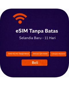eSIM Selandia Baru Tanpa Batas - 11 Hari