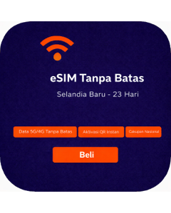 eSIM Tanpa Batas Selandia Baru - 23 Hari