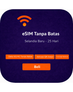 eSIM Tanpa Batas Selandia Baru - 25 Hari