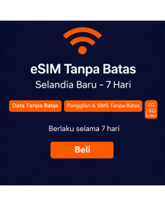 eSIM Tanpa Batas Selandia Baru - 7 Hari