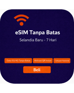 eSIM Tanpa Batas Selandia Baru - 7 Hari