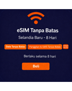 eSIM Tanpa Batas Selandia Baru - 8 Hari