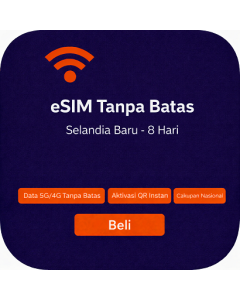 eSIM Tanpa Batas Selandia Baru - 8 Hari
