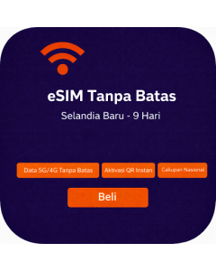 eSIM Tanpa Batas Selandia Baru - 9 Hari