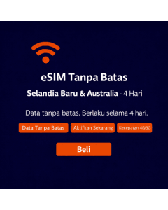 eSIM Tanpa Batas untuk Selandia Baru dan Australia selama 4 Hari