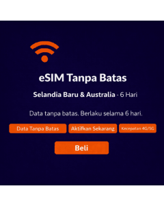 eSIM Tanpa Batas untuk Selandia Baru dan Australia selama 6 Hari