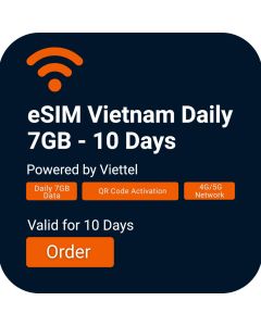 Activate eSIM Vietnam (Daily 7GB) – 10 Days (Viettel) for Travel