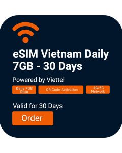 Activate eSIM Vietnam (Daily 7GB) – 30 Days (Viettel) for Travel