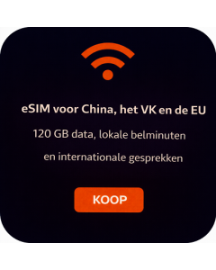 eSIM voor China, het VK en de EU – 120 GB data, lokale belminuten en internationale gesprekken
