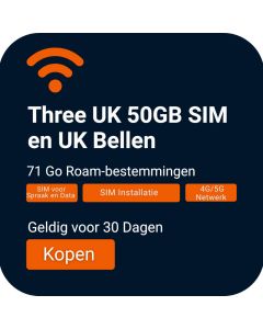 Bestel drie Britse mobiele dekkingen: 50GB SIM-kaart en Britse spraak