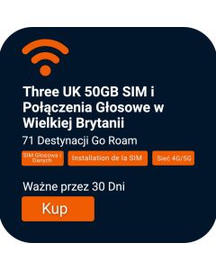 Zamów kartę SIM 50GB i usługę głosową w Wielkiej Brytanii
