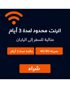 شريحة إلكترونية من KDDI اليابان لمدة 3 أيام