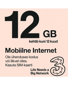 Three Data Only SIM Card 12GB