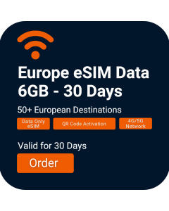 Activate 6GB Europe Data eSIM | £13.65 | 30 Days Validity