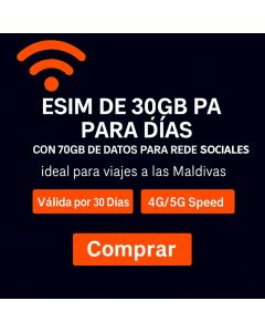 eSIM Dhiraagu para Maldivas (30 Días)