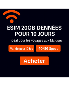 Dhiraagu eSIM pour les Maldives (10 jours)