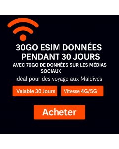 Dhiraagu eSIM pour les Maldives (30 jours)