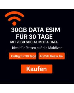 Dhiraagu eSIM für die Malediven (30 Tage)