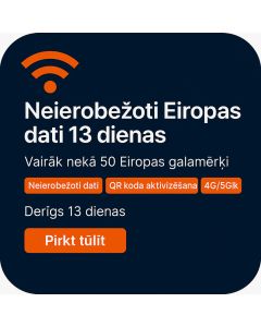 Neierobežoti Eiropas dati 13 dienas