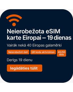 Neierobežoti Eiropas dati 19 dienas