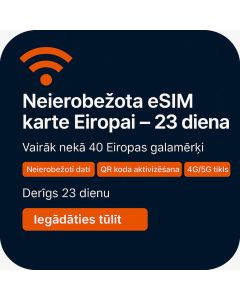 Neierobežoti Eiropas dati 23 dienas