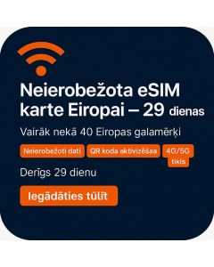 Neierobežoti Eiropas dati 29 dienas