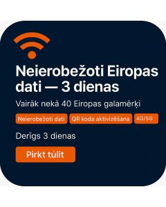 Neierobežoti Eiropas dati — 3 dienas