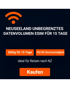 Neuseeland Unlimited eSIM für 15 Tage