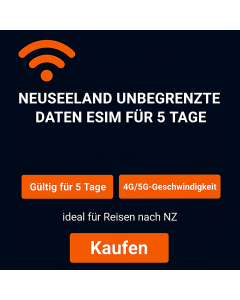Neuseeland Unlimited eSIM für 5 Tage