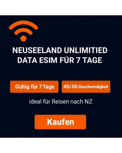 Neuseeland Unlimited eSIM für 7 Tage