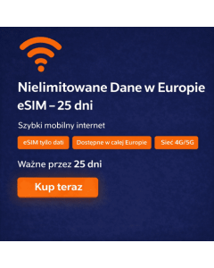 Nielimitowane dane europejskie 25 dni