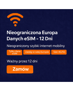  Nielimitowane dane w Europie przez 12 dni 