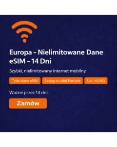 Nielimitowane dane w Europie – 14 dni